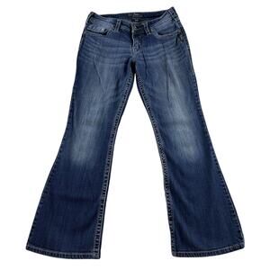 Silver Jeans Women’s Size 29 x 30 Blue Suki Low Rise Bootcut Jeans- Embroidered